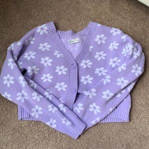 Purple flower cardigan